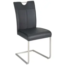 Schwingstuhl in Edelstahl Echtleder pigmentiert