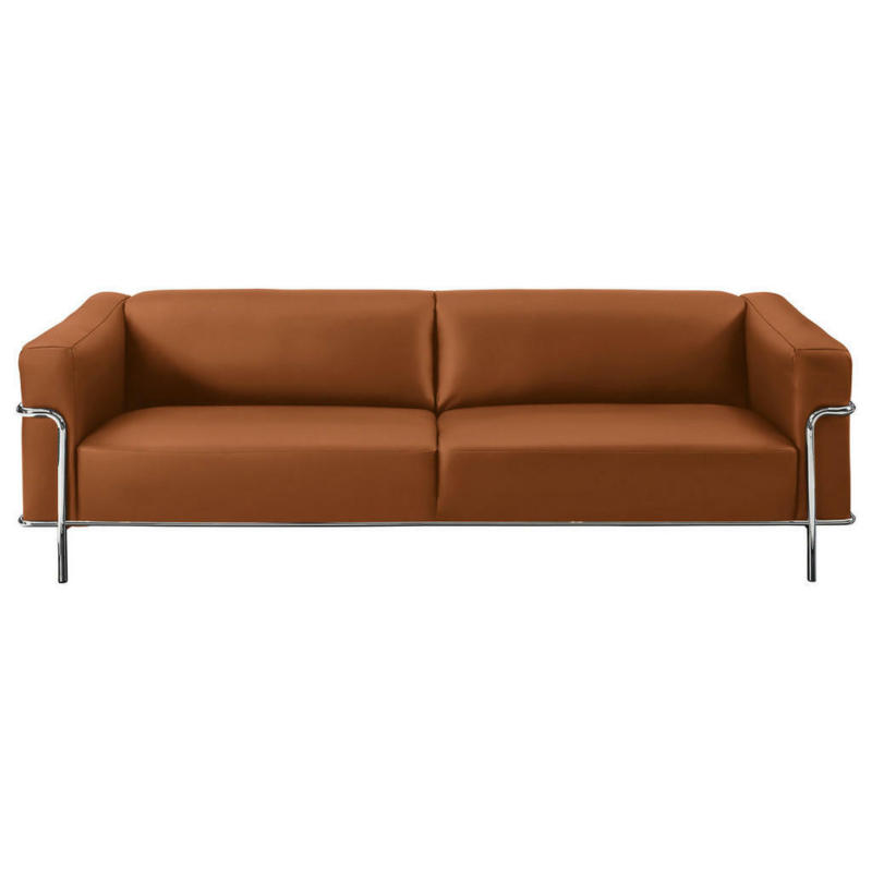 Dreisitzer-Sofa in Leder Braun