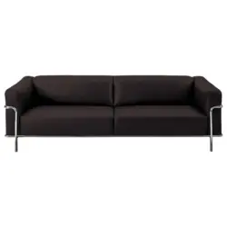 Dreisitzer-Sofa in Leder Dunkelbraun