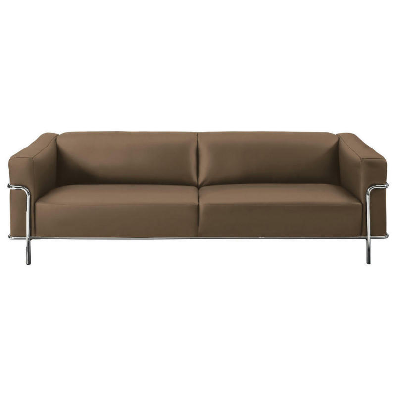 Dreisitzer-Sofa in Leder Hellbraun