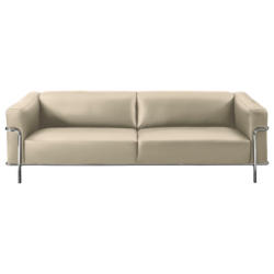 Dreisitzer-Sofa in Leder Creme