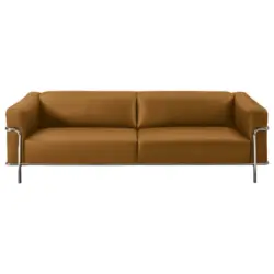 Dreisitzer-Sofa in Leder Currygelb