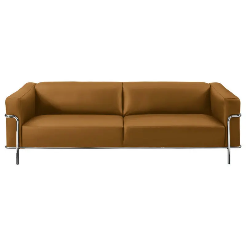 Dreisitzer-Sofa in Leder Currygelb