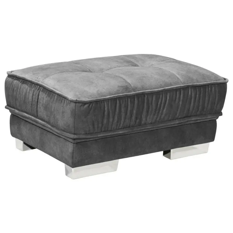 Hocker in Textil, Holzwerkstoff Anthrazit