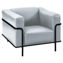 Sessel in Echtleder Weiß