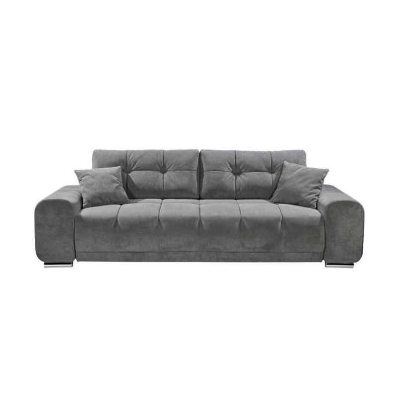 Dreisitzer-Sofa in Mikrovelours Graubraun