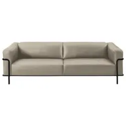 Sofa in Echtleder Beige