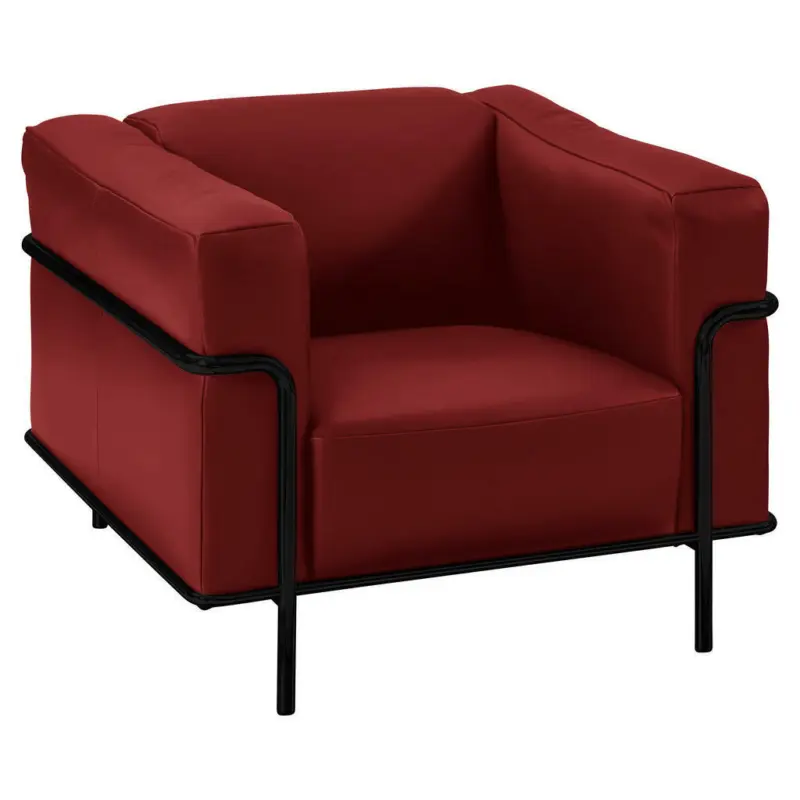 Sessel in Echtleder Rot