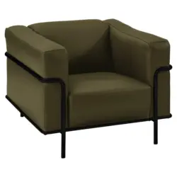 Sessel in Echtleder Grün