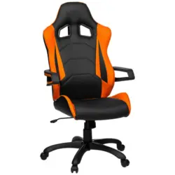 Gamingstuhl in Lederlook Orange, Schwarz