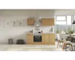 Hornbach Küchenblock Flex Well Nano 11899 Buche-Dekor/Buche-Dekor 210 cm inkl. Einbaugeräte