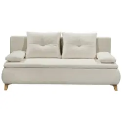 Schlafsofa in Webstoff Creme