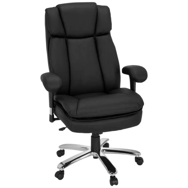 Chefsessel in Lederlook Schwarz
