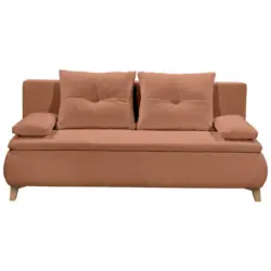 Schlafsofa in Webstoff Cognac