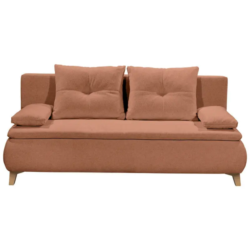 Schlafsofa in Webstoff Cognac