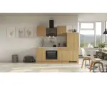 Hornbach Küchenblock Flex Well Nano 12330 Buche-Dekor/Buche-Dekor 220 cm inkl. Einbaugeräte