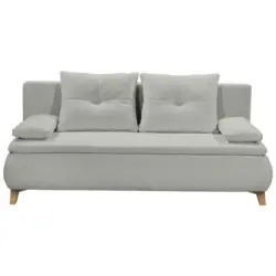 Schlafsofa in Webstoff Hellgrau
