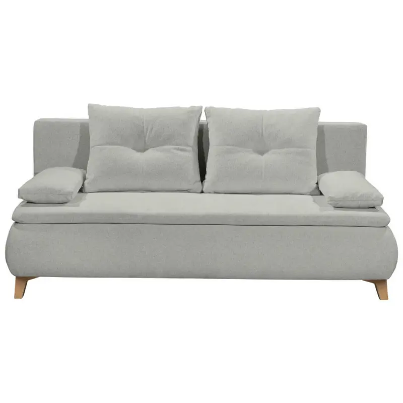 Schlafsofa in Webstoff Hellgrau