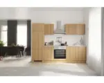 Hornbach Küchenblock Flex Well Nano 12347 Buche-Dekor/Buche-Dekor 270 cm inkl. Einbaugeräte