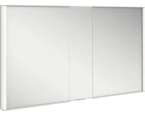 Unterputz LED-Spiegelschrank Keuco Royal Match 2-türig 120x15x70 cm silber