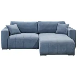 Ecksofa in Velours Blau