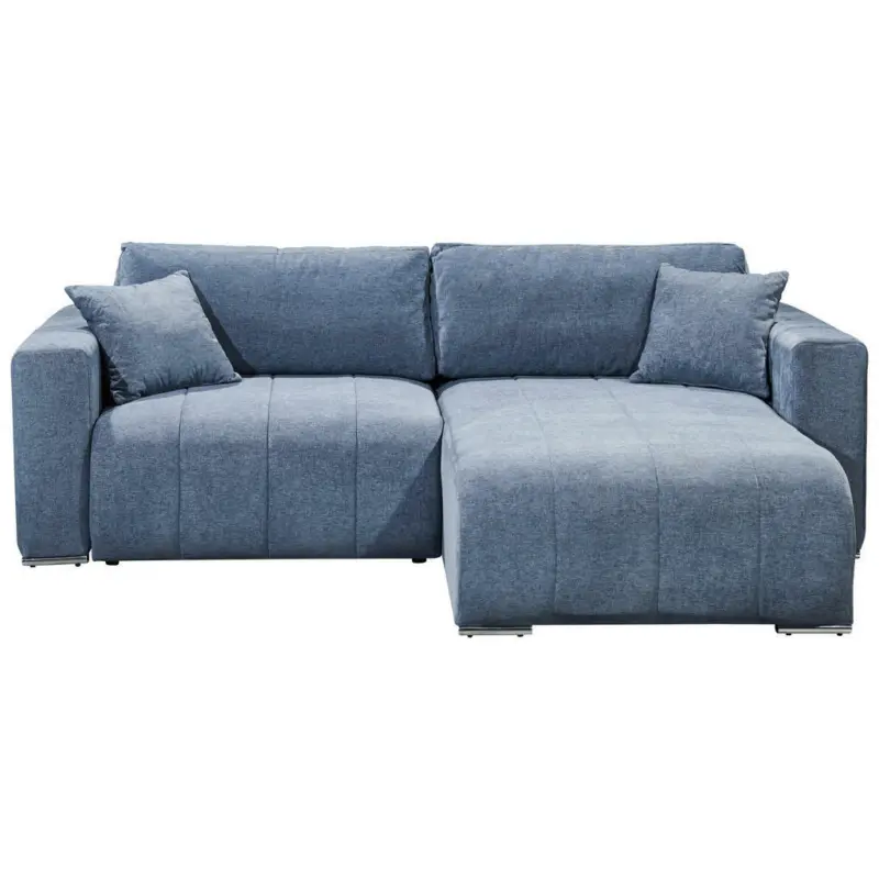 Ecksofa in Velours Blau