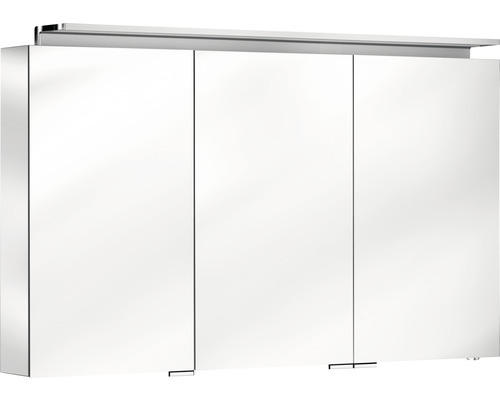 LED-Spiegelschrank Keuco Royal L1 3-türig 120x15x74,2 cm silber