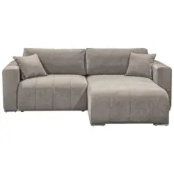 Ecksofa in Velours Sandfarben