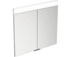 LED-Spiegelschrank Keuco Edition 400 2-türig 71x15,4x65 cm silber