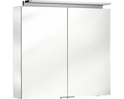 LED-Spiegelschrank Keuco Royal L1 2-türig 80x15x74,2 cm silber