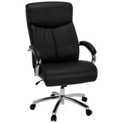 Chefsessel in Lederlook Schwarz