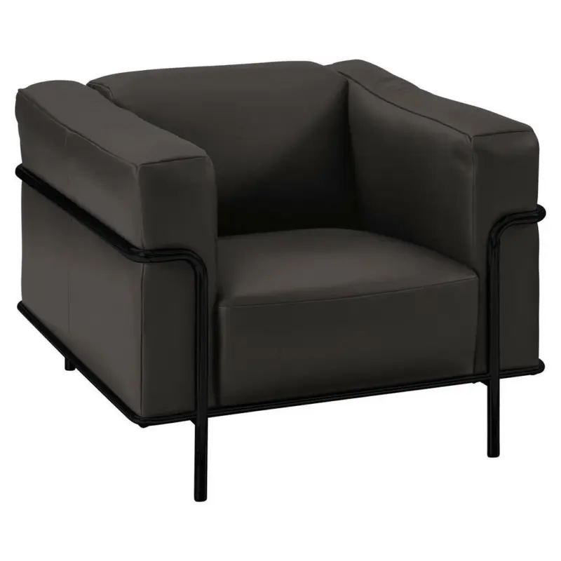 Sessel in Echtleder Grau