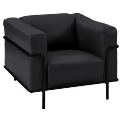 Sessel in Echtleder Dunkelgrau, Fango