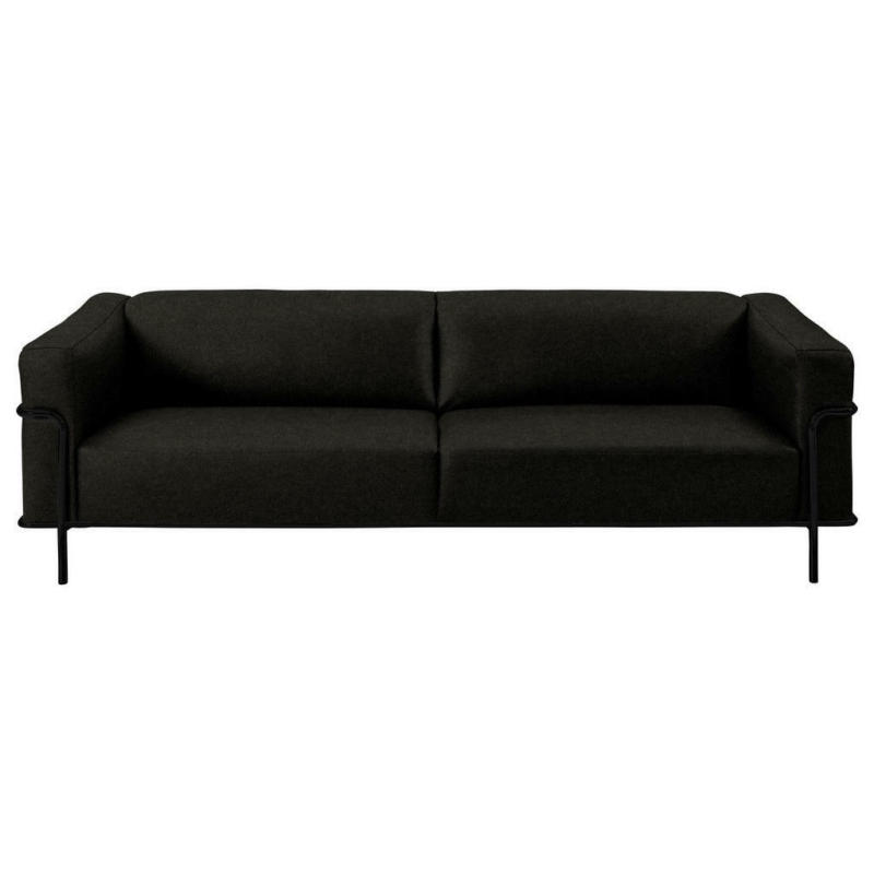 Sofa in Echtleder Schwarz