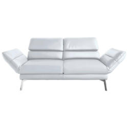 Zweisitzer-Sofa in Echtleder Weiß