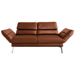 Zweisitzer-Sofa in Echtleder Braun