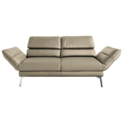 Zweisitzer-Sofa in Echtleder Hellbraun