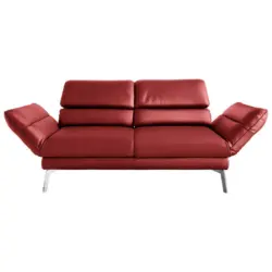 Zweisitzer-Sofa in Echtleder Rot