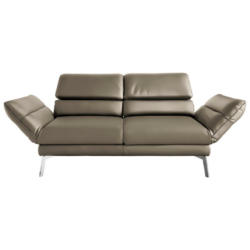 Zweisitzer-Sofa in Echtleder Taupe