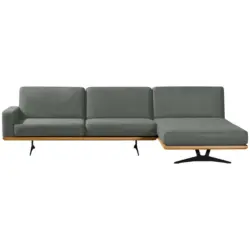 Ecksofa in Flachgewebe Hellgrau