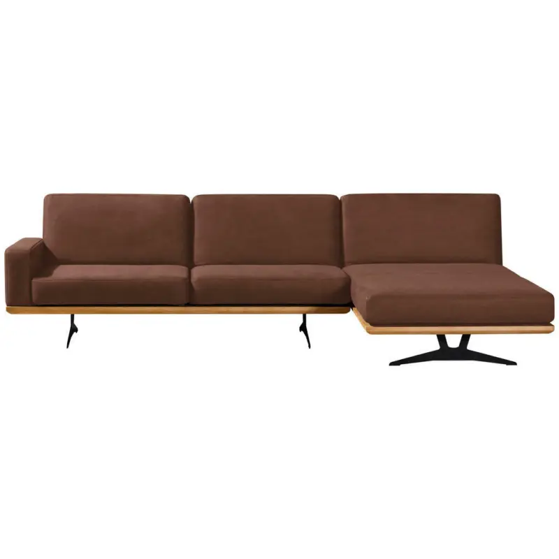 Ecksofa in Flachgewebe Braun