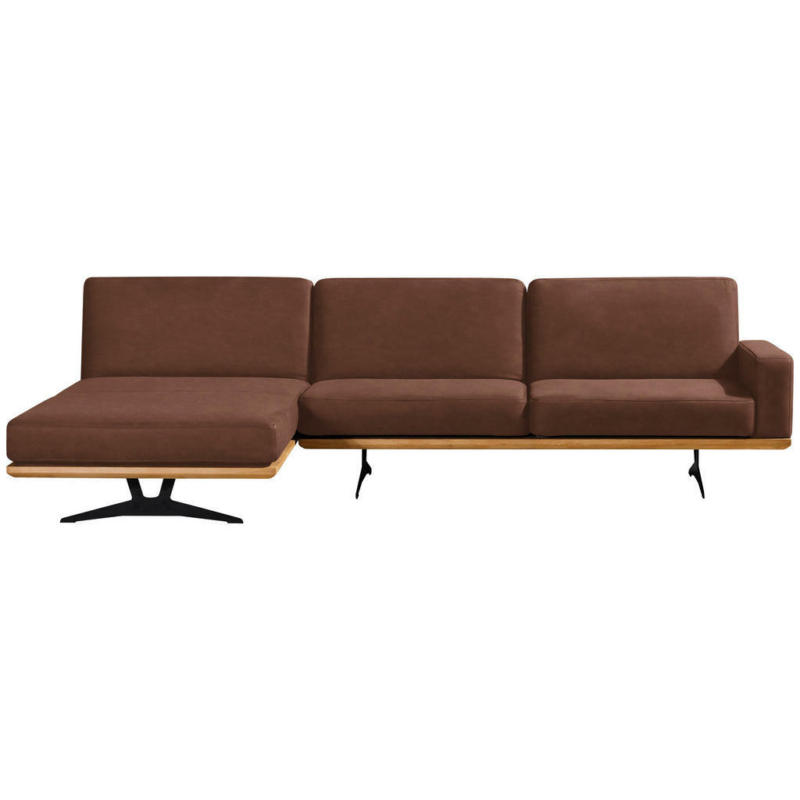 Ecksofa in Flachgewebe Braun