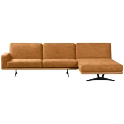 Ecksofa in Flachgewebe Gelb