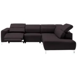 Ecksofa in Echtleder Braun