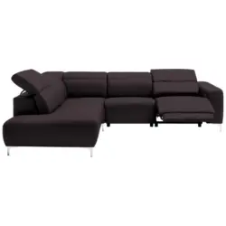 Ecksofa in Echtleder Braun
