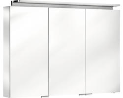 LED-Spiegelschrank Keuco Royal L1 3-türig 100x15x74,2 cm silber