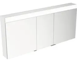 LED-Spiegelschrank Keuco Edition 400 2-türig 141x16,7x65 cm silber