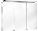 Hornbach LED-Spiegelschrank Keuco Royal L1 3-türig 100x15x74,2 cm silber mit 2 innenliegende Schubkästen