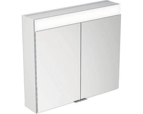 LED-Spiegelschrank Keuco Edition 400 2-türig 71x16,7x65 cm silber