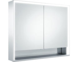 LED-Spiegelschrank Keuco Royal Lumos 2-türig 90x16,5x73,5 cm silber mit Ablagefach offen